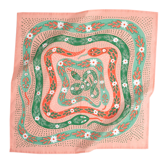 Handker Bandanas - No. 069 Snakes Pink